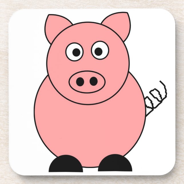 Pig Square Coaster (Front)