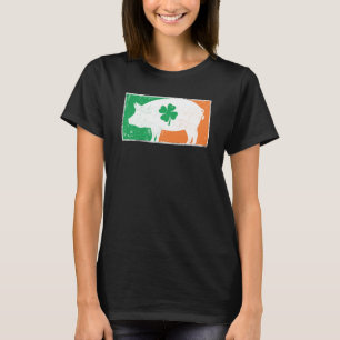 Pig St Patrick's Day Irish Flag C Distressed T-Shirt