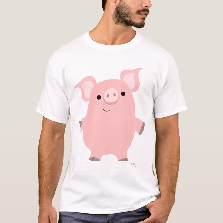 Pig standing up T-shirt (design on front) | Zazzle