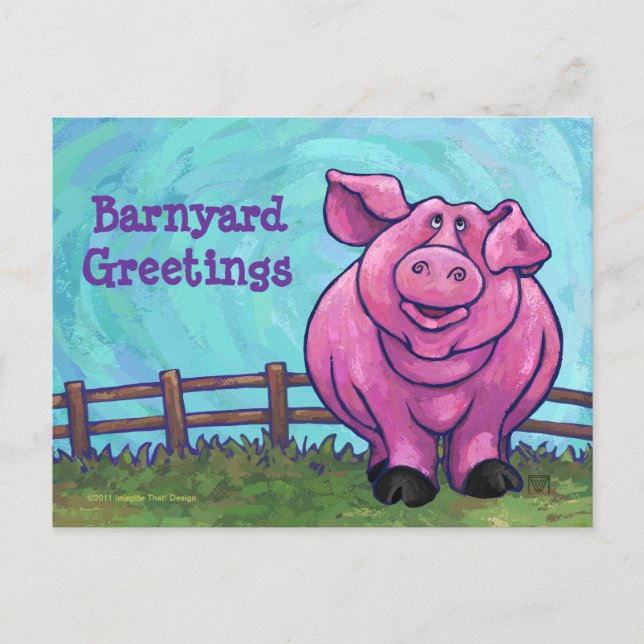 Pig Stationery Postcard (Front)