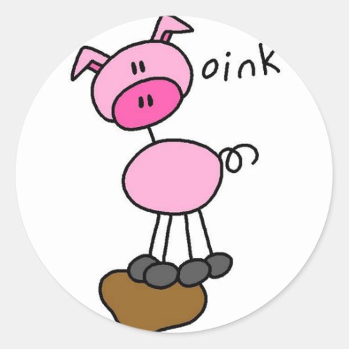 Pig Stick Figure Sticker