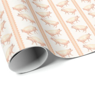 Pig Stripes  Wrapping Paper
