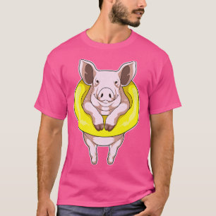 Pig Swimming Lifebuoy T-Shirt