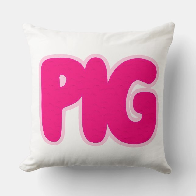 Pig Throw Pillow (Front)