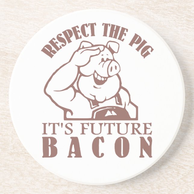 PIG TO BACON custom color coaster (Front)