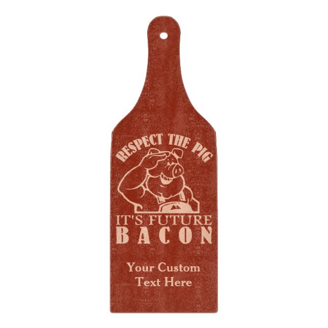 PIG TO BACON custom color cutting board (Front)