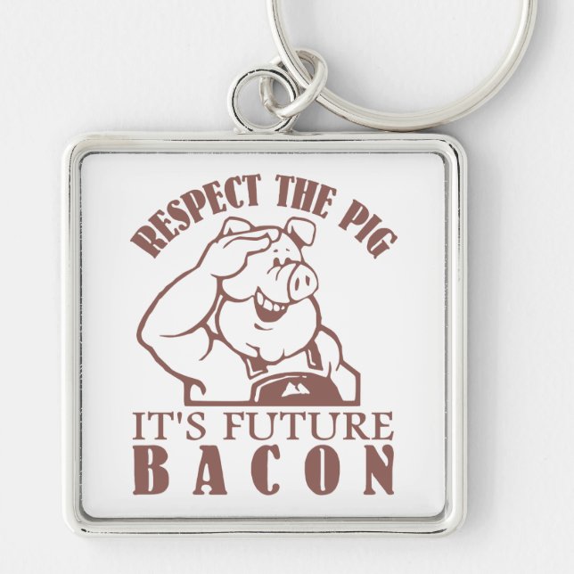 PIG TO BACON custom color key chain (Front)