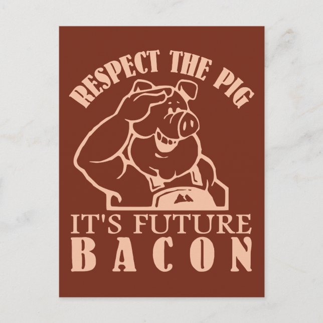 PIG TO BACON custom color postcard (Front)