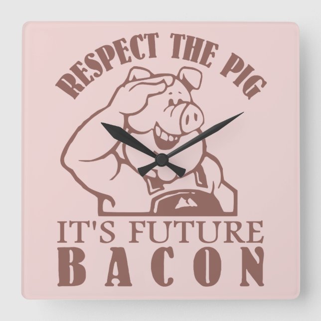 PIG TO BACON custom color wall clock (Front)