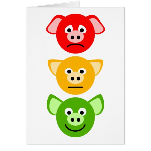 Pig Traffic Lights Cards (Front)