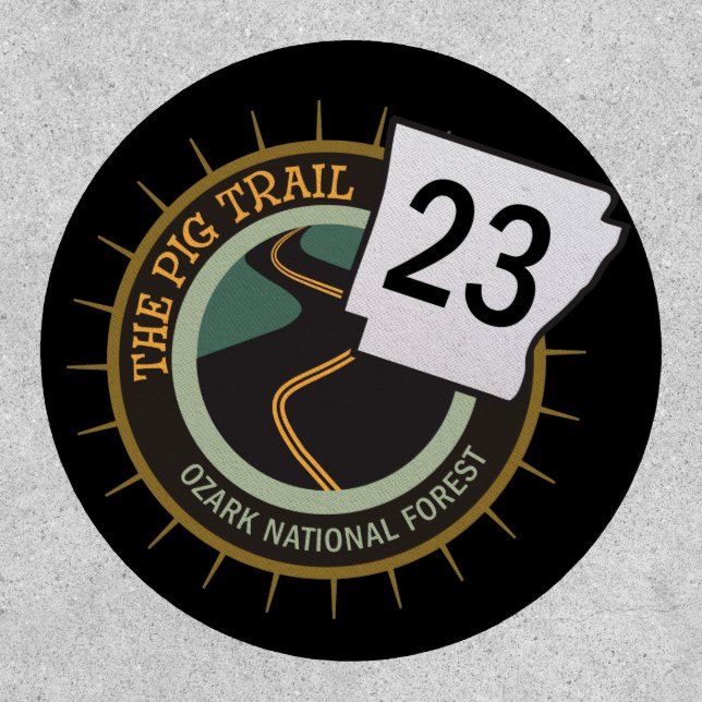 Pig Trail Highway 23 Arkansas Motorcycle Road Patch (Front)
