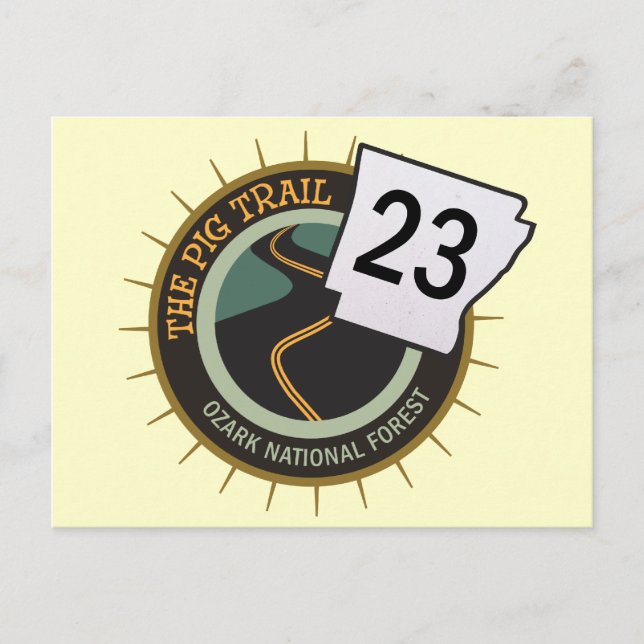 Pig Trail Highway 23 Arkansas Motorcycle Road Postcard (Front)