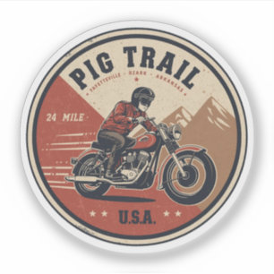 Pig Trail Scenic Byway arkansas motorcycle gifts Sticker