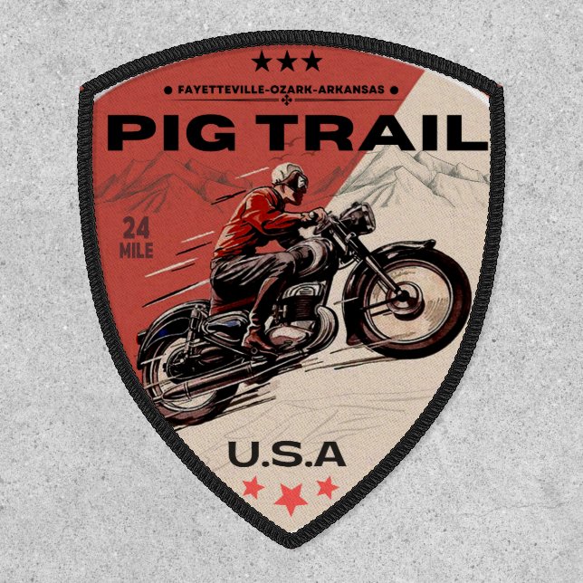 Pig Trail Scenic Byway arkansas motorcycle ride Patch (Front)