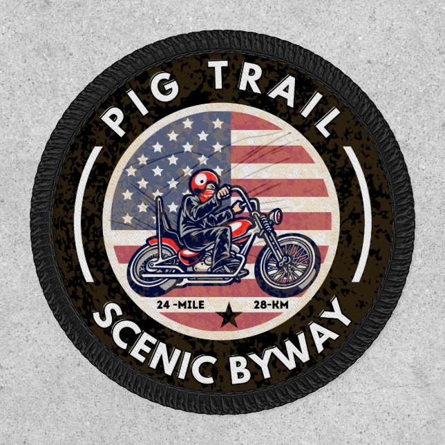Pig Trail Scenic Byway arkansas motorcycle ride Patch (Front)