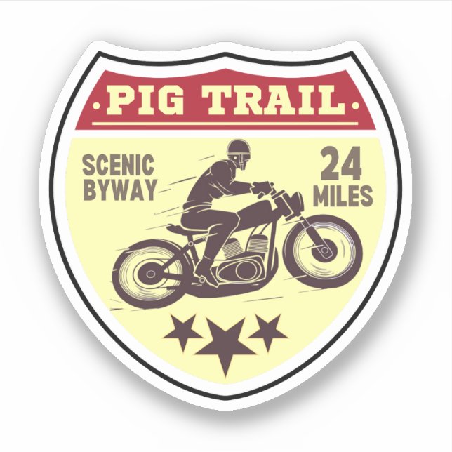 Pig Trail Scenic Byway arkansas motorcycle ride Sticker (Front)