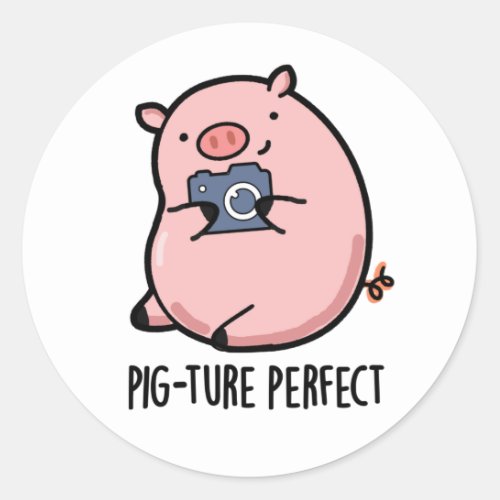 Pig_ture Perfect Funny Photography Pig Pun Classic Round Sticker