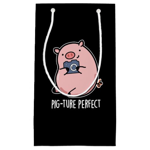 Pig_ture Perfect Funny Photography Pig Pun Dark BG Small Gift Bag