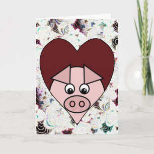 Pig Valentine Card