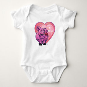 Pig Valentine's Day Baby Bodysuit