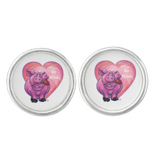 Pig Valentine's Day Cufflinks