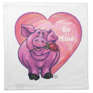 Pig Valentine's Day Napkin