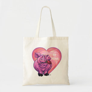 Pig Valentine's Day Tote Bag