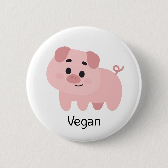 Pig Vegan Button (Front)