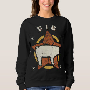 Pig Vintage Retro Classic Animal Sweatshirt