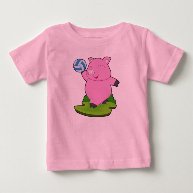 Pig Volleyball player Volleyball Baby T-Shirt (Front)