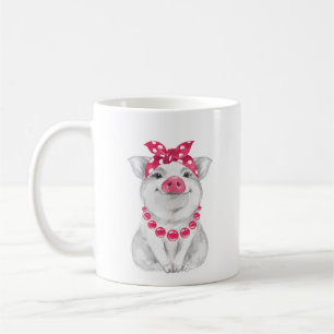 Pig wearing bandana coffee mug