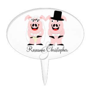 Pig Wedding Cake Topper