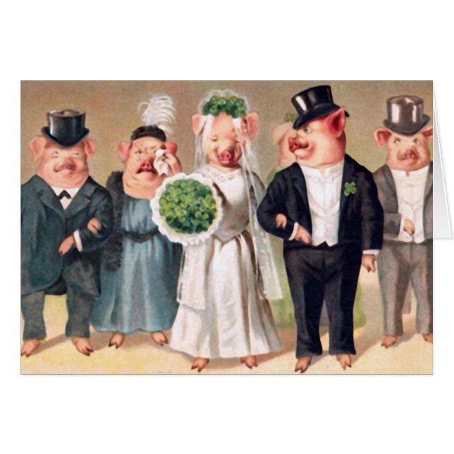 Pig Wedding Cards (Front Horizontal)