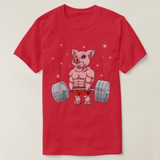 Pig Weightlifting Fitness Gym for animal lover  T-Shirt (Design Front)
