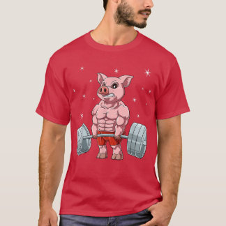 Pig Weightlifting Fitness Gym for animal lover T-Shirt