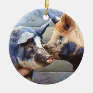 Pig Whisperer Ceramic Ornament