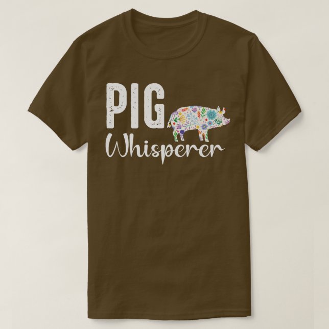 Pig whisperer Farmer t shirt and Funny BBQ Piggy L (Design Front)