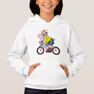 Pig with Bicycle & Helmet Hoodie