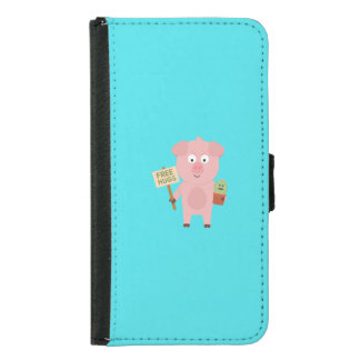 Pig with Cactus Q1Q Samsung Galaxy S5 Wallet Case