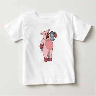 Pig with Coffee pot Baby T-Shirt