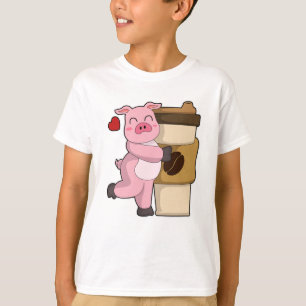 Pig with Coffee to go T-Shirt