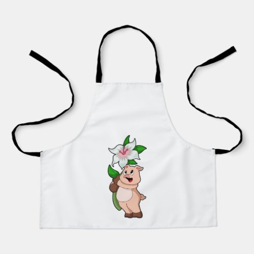 Pig with Flower Lily Apron