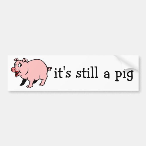 Pig with Lipstick Bumper Sticker