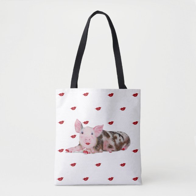 Pig with Lipstick Tote (Front)