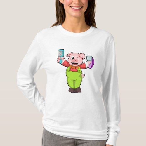 Pig with Scissors  Razor T_Shirt