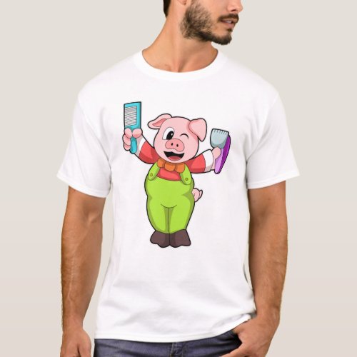 Pig with Scissors  Razor T_Shirt