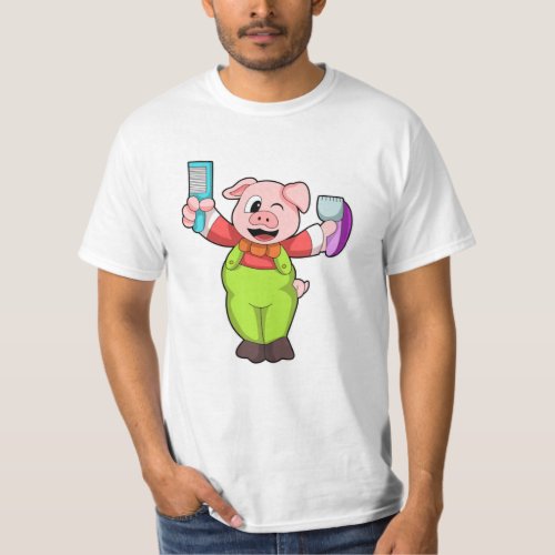 Pig with Scissors  Razor T_Shirt