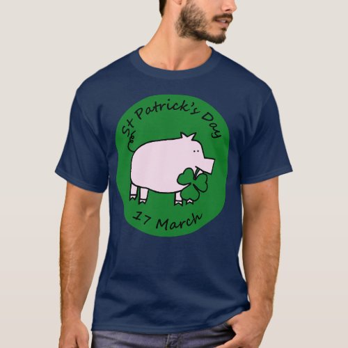 Pig with Shamrock St Patricks Day T_Shirt