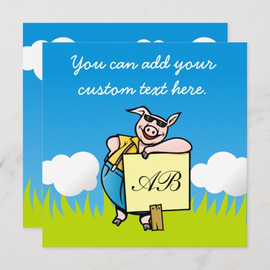 Pig with Sign (Front/Back)