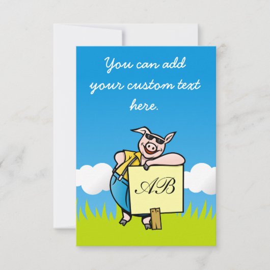 Pig with Sign (Front)